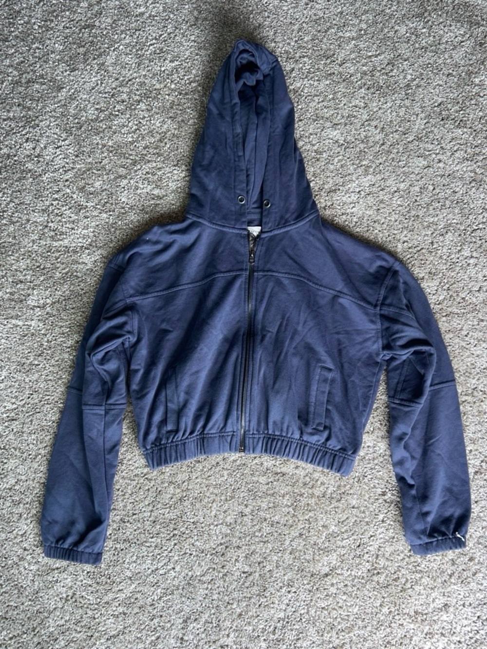 Ashley International Navy Hooded Zip Jacket